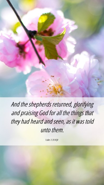 Picture 06 - Luke 2:20 KJV Mobile Phone Wallpaper - And the shepherds returned, glorifying and - Mobile Bible Verse Wallpaper