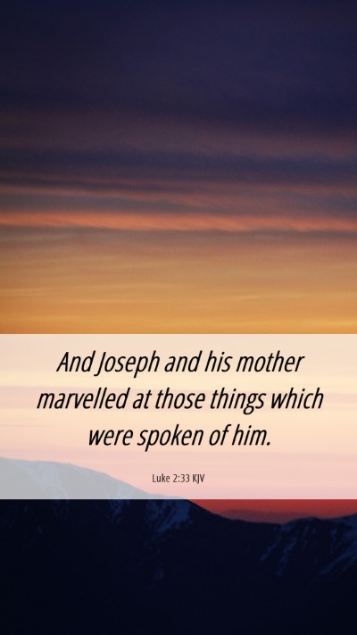 Picture 06 - Luke 2:33 KJV Mobile Phone Wallpaper - And Joseph and his mother marvelled at those - Mobile Bible Verse Wallpaper
