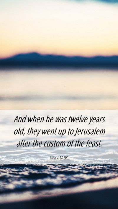 Picture 06 - Luke 2:42 KJV Mobile Phone Wallpaper - And when he was twelve years old, they went up to - Mobile Bible Verse Wallpaper