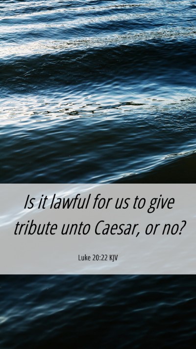 Picture 06 - Luke 20:22 KJV Mobile Phone Wallpaper - Is it lawful for us to give tribute unto Caesar, - Mobile Bible Verse Wallpaper