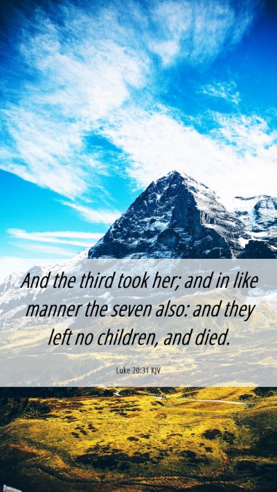 Picture 06 - Luke 20:31 KJV Mobile Phone Wallpaper - And the third took her; and in like manner the - Mobile Bible Verse Wallpaper