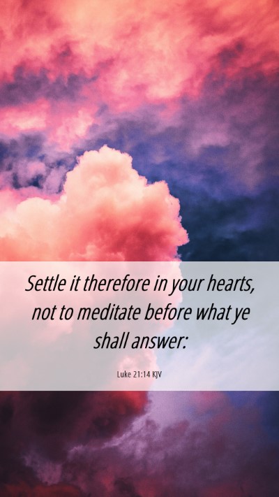 Picture 06 - Luke 21:14 KJV Mobile Phone Wallpaper - Settle it therefore in your hearts, not to - Mobile Bible Verse Wallpaper
