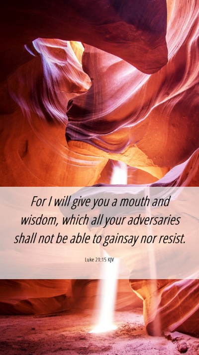 Picture 06 - Luke 21:15 KJV Mobile Phone Wallpaper - For I will give you a mouth and wisdom, which all - Mobile Bible Verse Wallpaper