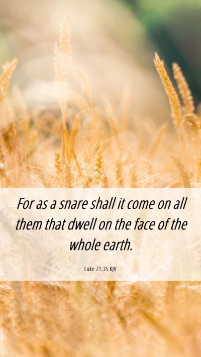 Picture 06 - Luke 21:35 KJV Mobile Phone Wallpaper - For as a snare shall it come on all them that - Mobile Bible Verse Wallpaper