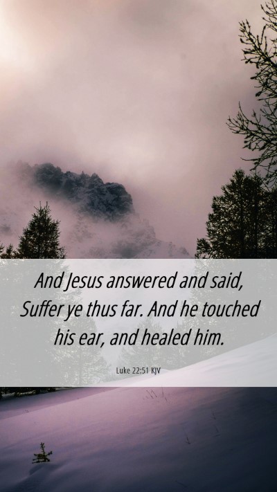 Picture 06 - Luke 22:51 KJV Mobile Phone Wallpaper - And Jesus answered and said, Suffer ye thus far. - Mobile Bible Verse Wallpaper