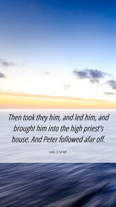 Picture 06 - Luke 22:54 KJV Mobile Phone Wallpaper - Then took they him, and led him, and brought him - Mobile Bible Verse Wallpaper