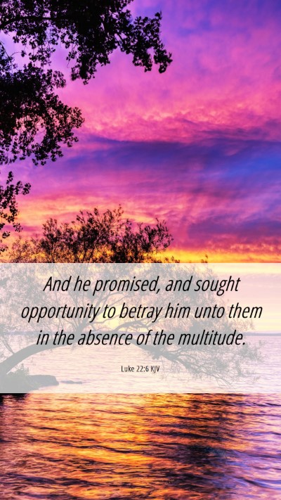 Picture 06 - Luke 22:6 KJV Mobile Phone Wallpaper - And he promised, and sought opportunity to betray - Mobile Bible Verse Wallpaper