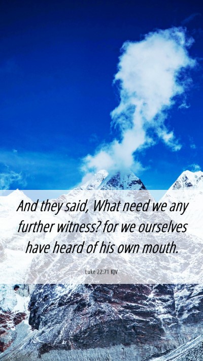 Picture 06 - Luke 22:71 KJV Mobile Phone Wallpaper - And they said, What need we any further witness? - Mobile Bible Verse Wallpaper