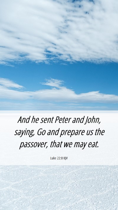Picture 06 - Luke 22:8 KJV Mobile Phone Wallpaper - And he sent Peter and John, saying, Go and - Mobile Bible Verse Wallpaper