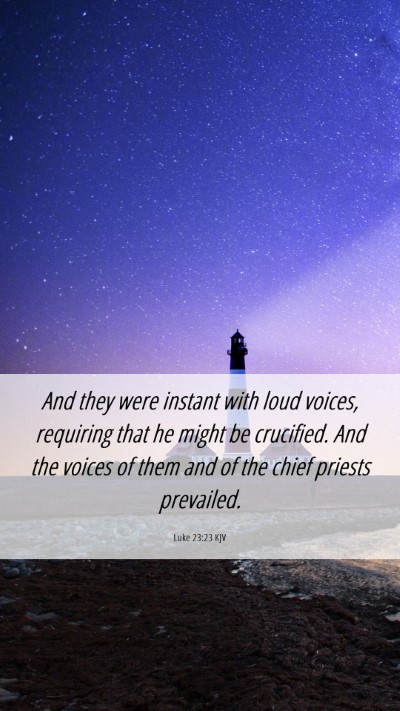 Picture 06 - Luke 23:23 KJV Mobile Phone Wallpaper - And they were instant with loud voices, requiring - Mobile Bible Verse Wallpaper