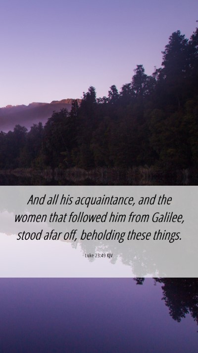 Picture 06 - Luke 23:49 KJV Mobile Phone Wallpaper - And all his acquaintance, and the women that - Mobile Bible Verse Wallpaper