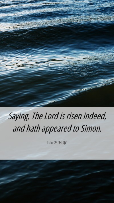Picture 06 - Luke 24:34 KJV Mobile Phone Wallpaper - Saying, The Lord is risen indeed, and hath - Mobile Bible Verse Wallpaper