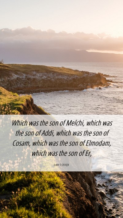 Picture 06 - Luke 3:28 KJV Mobile Phone Wallpaper - Which was the son of Melchi, which was the son of - Mobile Bible Verse Wallpaper