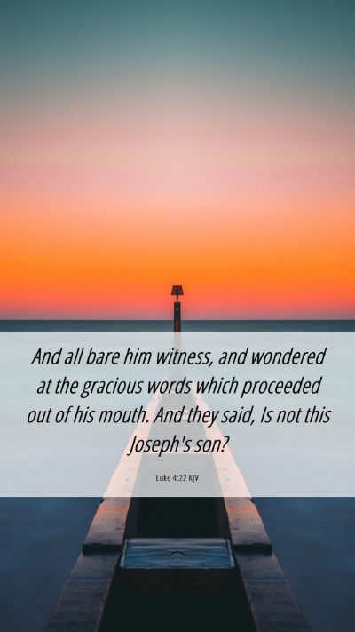 Picture 06 - Luke 4:22 KJV Mobile Phone Wallpaper - And all bare him witness, and wondered at the - Mobile Bible Verse Wallpaper
