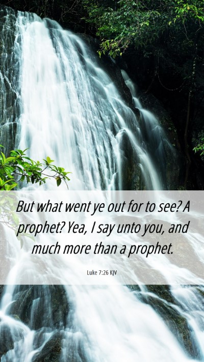 Picture 06 - Luke 7:26 KJV Mobile Phone Wallpaper - But what went ye out for to see? A prophet? Yea, - Mobile Bible Verse Wallpaper