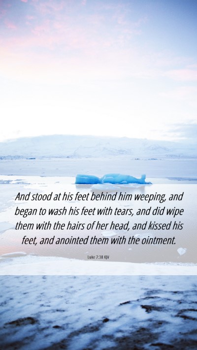 Picture 06 - Luke 7:38 KJV Mobile Phone Wallpaper - And stood at his feet behind him weeping, and - Mobile Bible Verse Wallpaper