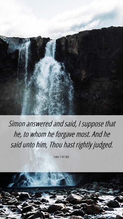 Picture 06 - Luke 7:43 KJV Mobile Phone Wallpaper - Simon answered and said, I suppose that he, to - Mobile Bible Verse Wallpaper