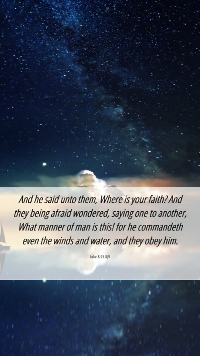 Picture 06 - Luke 8:25 KJV Mobile Phone Wallpaper - And he said unto them, Where is your faith? And - Mobile Bible Verse Wallpaper