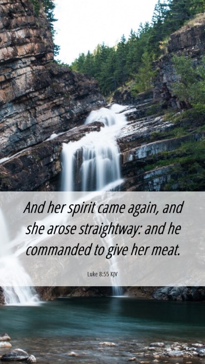 Picture 06 - Luke 8:55 KJV Mobile Phone Wallpaper - And her spirit came again, and she arose - Mobile Bible Verse Wallpaper