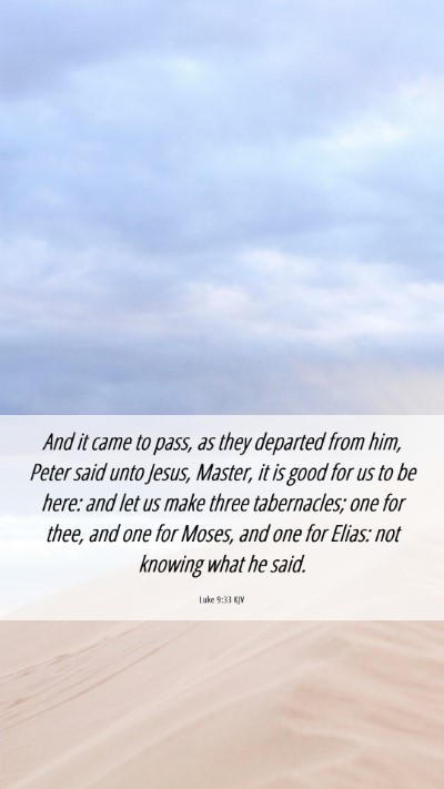 Picture 06 - Luke 9:33 KJV Mobile Phone Wallpaper - And it came to pass, as they departed from him, - Mobile Bible Verse Wallpaper