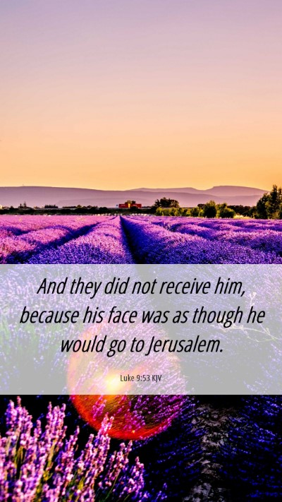 Picture 06 - Luke 9:53 KJV Mobile Phone Wallpaper - And they did not receive him, because his face - Mobile Bible Verse Wallpaper