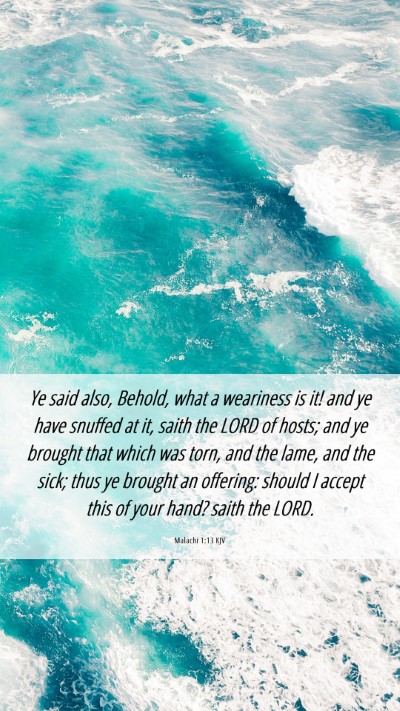Picture 06 - Malachi 1:13 KJV Mobile Phone Wallpaper - Ye said also, Behold, what a weariness is it! and - Mobile Bible Verse Wallpaper