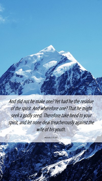 Picture 06 - Malachi 2:15 KJV Mobile Phone Wallpaper - And did not he make one? Yet had he the residue - Mobile Bible Verse Wallpaper