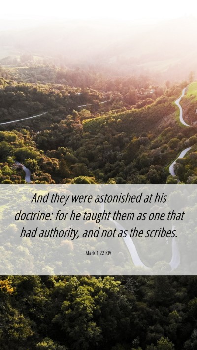 Picture 06 - Mark 1:22 KJV Mobile Phone Wallpaper - And they were astonished at his doctrine: for he - Mobile Bible Verse Wallpaper
