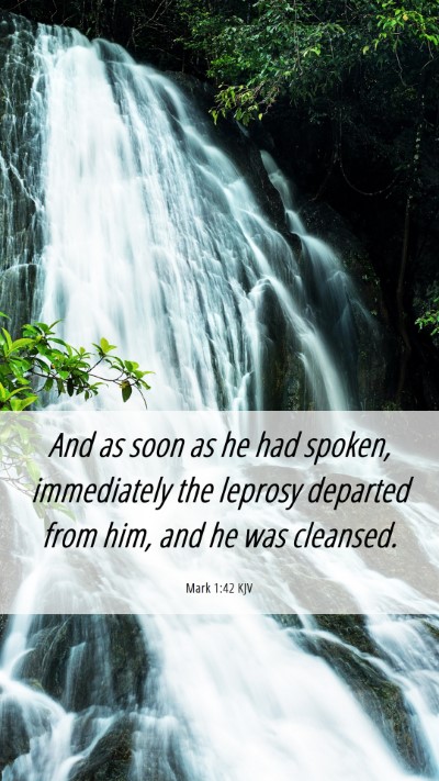 Picture 06 - Mark 1:42 KJV Mobile Phone Wallpaper - And as soon as he had spoken, immediately the - Mobile Bible Verse Wallpaper