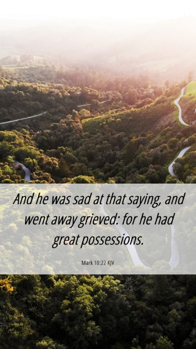 Picture 06 - Mark 10:22 KJV Mobile Phone Wallpaper - And he was sad at that saying, and went away - Mobile Bible Verse Wallpaper