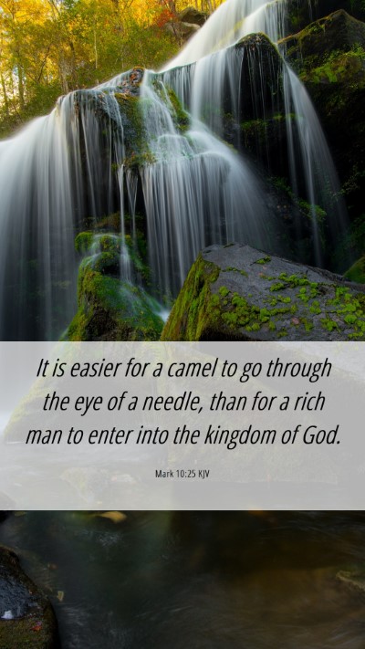 Picture 06 - Mark 10:25 KJV Mobile Phone Wallpaper - It is easier for a camel to go through the eye of - Mobile Bible Verse Wallpaper
