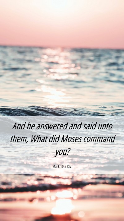 Picture 06 - Mark 10:3 KJV Mobile Phone Wallpaper - And he answered and said unto them, What did - Mobile Bible Verse Wallpaper