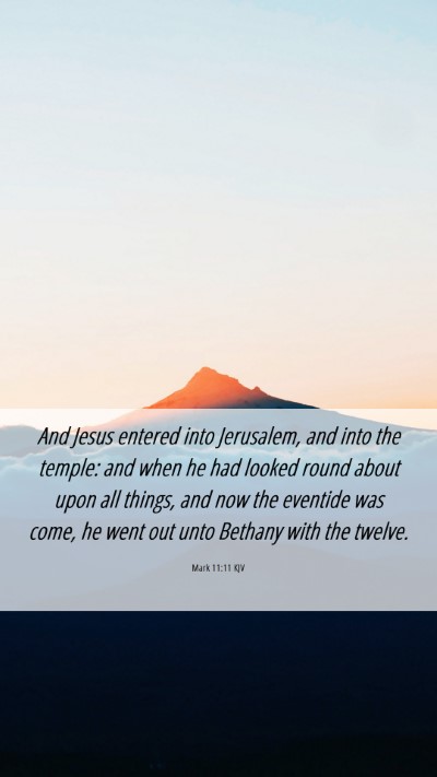 Picture 06 - Mark 11:11 KJV Mobile Phone Wallpaper - And Jesus entered into Jerusalem, and into the - Mobile Bible Verse Wallpaper