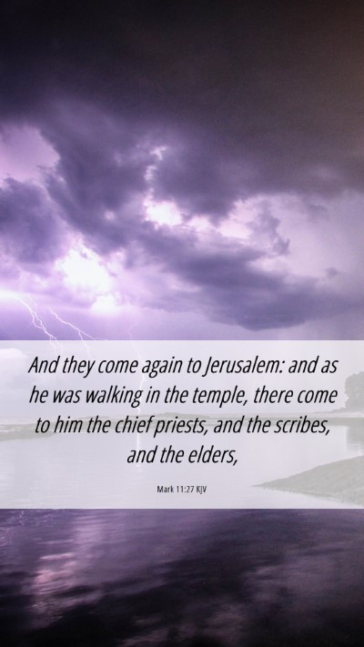 Picture 06 - Mark 11:27 KJV Mobile Phone Wallpaper - And they come again to Jerusalem: and as he was - Mobile Bible Verse Wallpaper