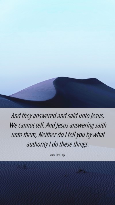 Picture 06 - Mark 11:33 KJV Mobile Phone Wallpaper - And they answered and said unto Jesus, We cannot - Mobile Bible Verse Wallpaper