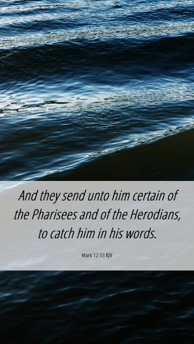 Picture 06 - Mark 12:13 KJV Mobile Phone Wallpaper - And they send unto him certain of the Pharisees - Mobile Bible Verse Wallpaper