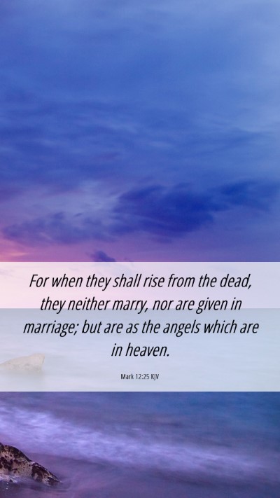 Picture 06 - Mark 12:25 KJV Mobile Phone Wallpaper - For when they shall rise from the dead, they - Mobile Bible Verse Wallpaper