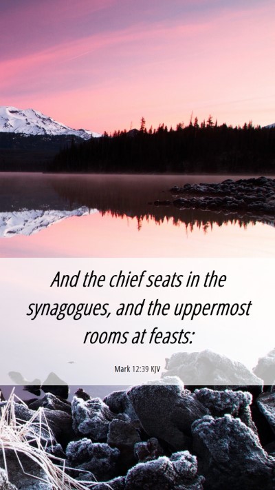 Picture 06 - Mark 12:39 KJV Mobile Phone Wallpaper - And the chief seats in the synagogues, and the - Mobile Bible Verse Wallpaper