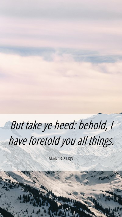 Picture 06 - Mark 13:23 KJV Mobile Phone Wallpaper - But take ye heed: behold, I have foretold you all - Mobile Bible Verse Wallpaper