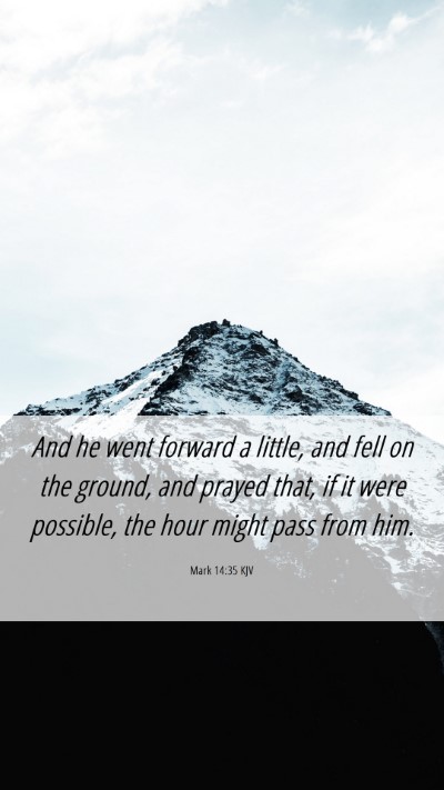 Picture 06 - Mark 14:35 KJV Mobile Phone Wallpaper - And he went forward a little, and fell on the - Mobile Bible Verse Wallpaper
