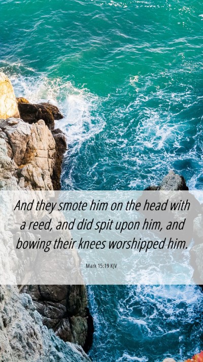 Picture 06 - Mark 15:19 KJV Mobile Phone Wallpaper - And they smote him on the head with a reed, and - Mobile Bible Verse Wallpaper