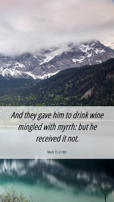 Picture 06 - Mark 15:23 KJV Mobile Phone Wallpaper - And they gave him to drink wine mingled with - Mobile Bible Verse Wallpaper