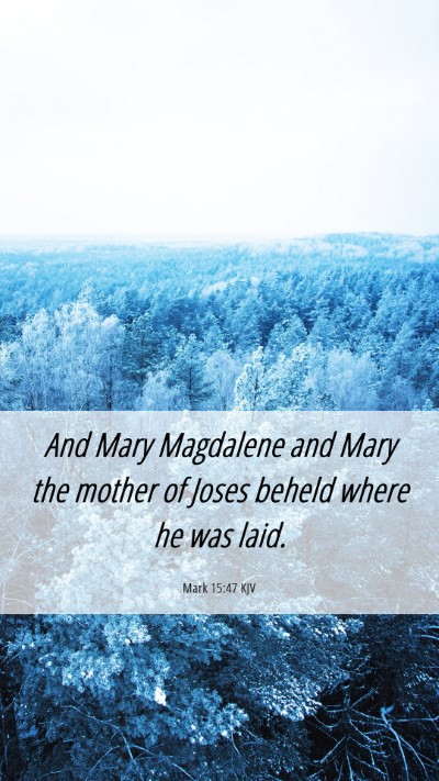 Picture 06 - Mark 15:47 KJV Mobile Phone Wallpaper - And Mary Magdalene and Mary the mother of Joses - Mobile Bible Verse Wallpaper