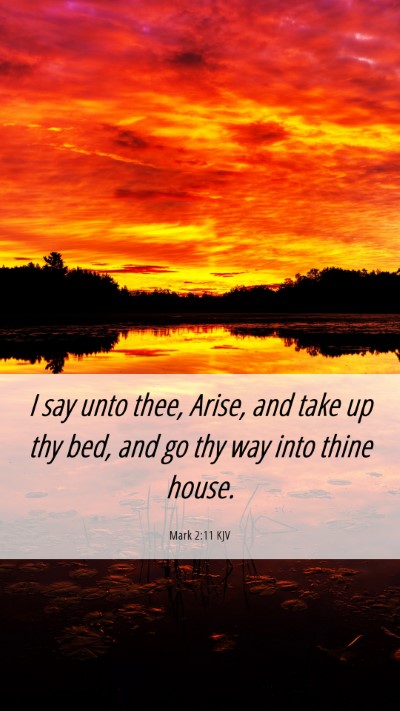 Picture 06 - Mark 2:11 KJV Mobile Phone Wallpaper - I say unto thee, Arise, and take up thy bed, and - Mobile Bible Verse Wallpaper