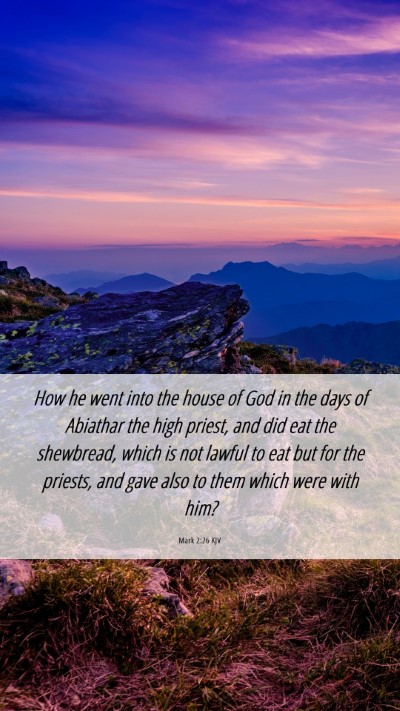 Picture 06 - Mark 2:26 KJV Mobile Phone Wallpaper - How he went into the house of God in the days of - Mobile Bible Verse Wallpaper