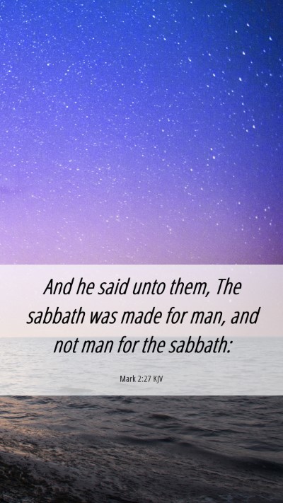 Picture 06 - Mark 2:27 KJV Mobile Phone Wallpaper - And he said unto them, The sabbath was made for - Mobile Bible Verse Wallpaper
