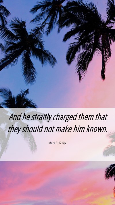 Picture 06 - Mark 3:12 KJV Mobile Phone Wallpaper - And he straitly charged them that they should not - Mobile Bible Verse Wallpaper