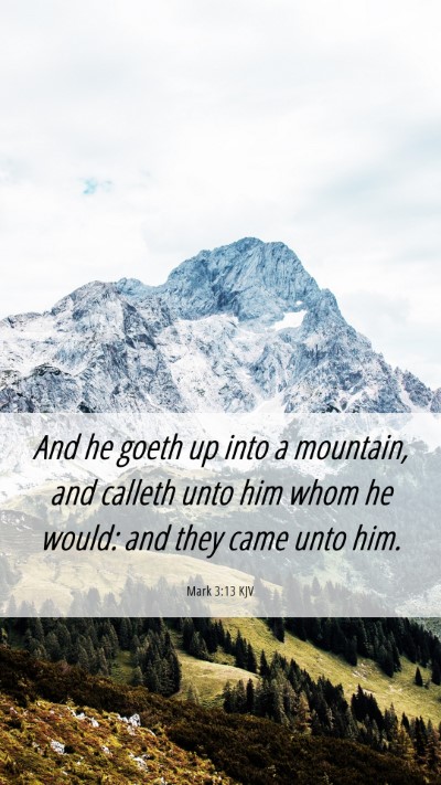 Picture 06 - Mark 3:13 KJV Mobile Phone Wallpaper - And he goeth up into a mountain, and calleth unto - Mobile Bible Verse Wallpaper