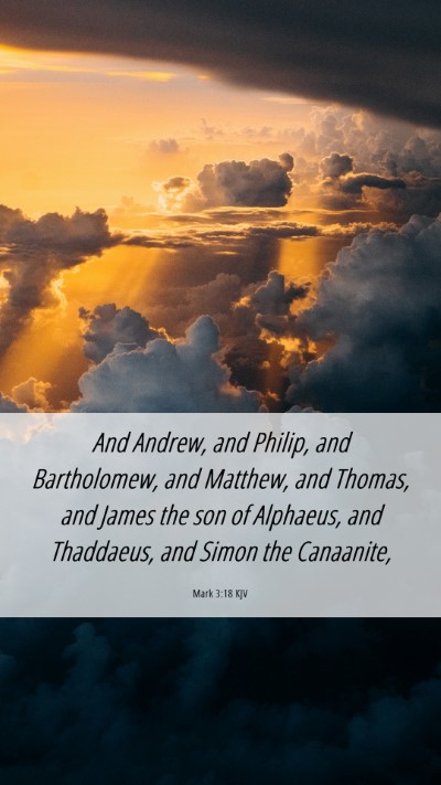 Picture 06 - Mark 3:18 KJV Mobile Phone Wallpaper - And Andrew, and Philip, and Bartholomew, and - Mobile Bible Verse Wallpaper
