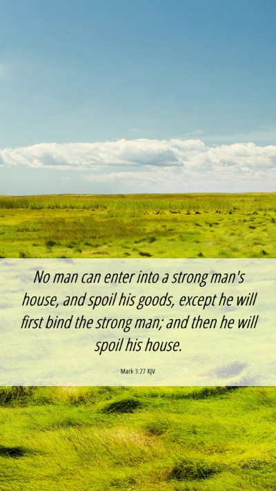 Picture 06 - Mark 3:27 KJV Mobile Phone Wallpaper - No man can enter into a strong man's house, and - Mobile Bible Verse Wallpaper